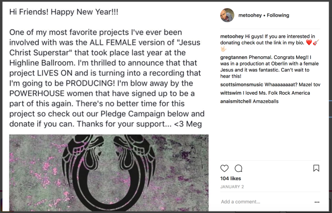 Meg Toohey Instagram Post 1/2/18
